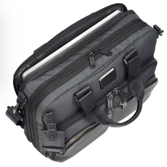 Tumi Alpha Bravo Albany Black Briefcase- color Anthracite - Picture 3 of 10